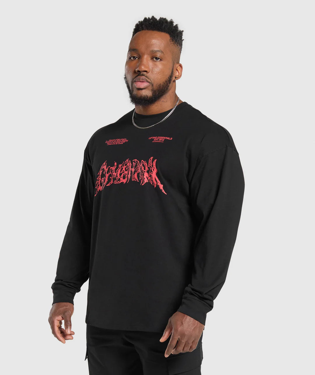 Metal Lifting Graphic Long Sleeve T-Shirt
